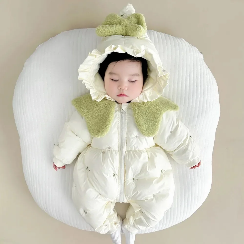 ملابس قطنية للأطفال، ملابس شتوية، بذلة قطنية، فتاة لطيفة، ملابس شتوية سميكة قطيفة، ملابس خارجية