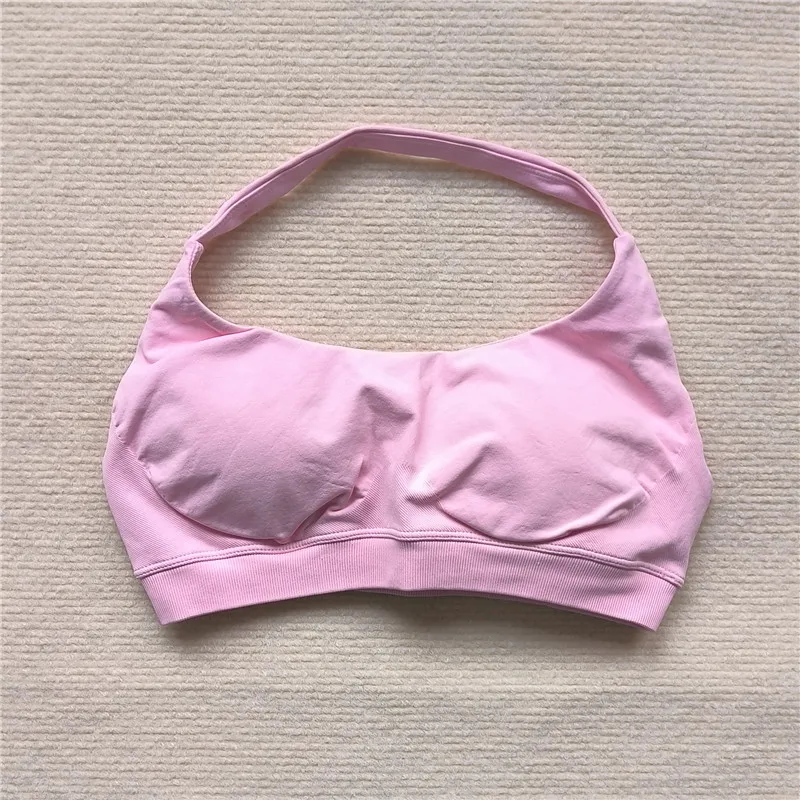 HBC Women's Sports Bra High Elastic Halter Top Push-up Fitness Workout Underwear Seamless Gym Tops Yoga Bra image 4