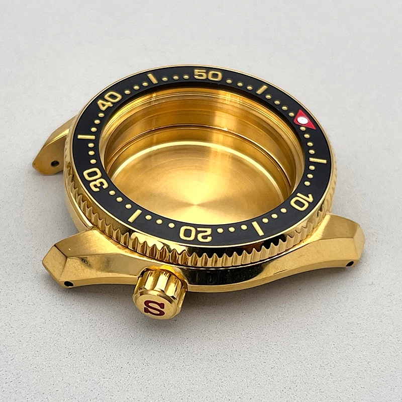 Oro Seiko SPB185 SPB187 vetro zaffiro inserto lunetta in acciaio custodie per orologi per NH34 NH35 NH36 movimento riparazione orologio sostituire parti