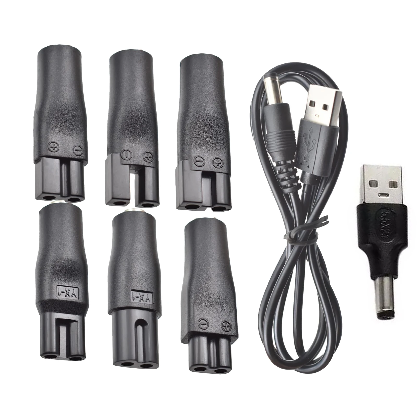 8 PCS Power Cord 5V Replacement Charger USB Adapter Suitable for All Kinds of Electric Hair Clippers