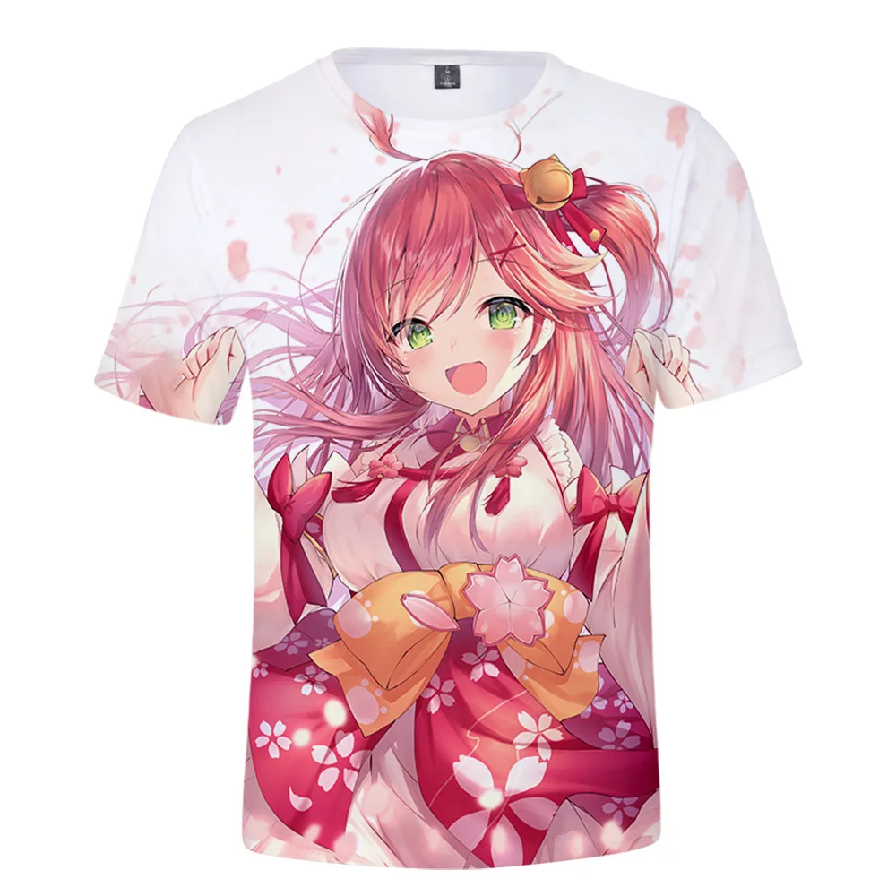 HOLOLIVE VTuber Amane Kanata T-shirt Crewneck Short Sleeve Anime Tee Men Women\'s Tshirt Harajuku Streetwear 3D Clothes