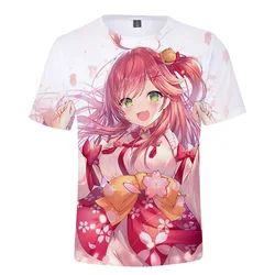 HOLOLIVE VTuber Amane Kanata T-shirt Crewneck Short Sleeve Anime Tee Men Women's Tshirt Harajuku Streetwear 3D Clothes