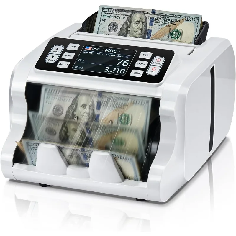 IMC09 Mixed Denomination Currency Counter, Value Counting, UV/MG/IR/MT Bill Counter, Currency Counter with 3.5 Inch TFT Display