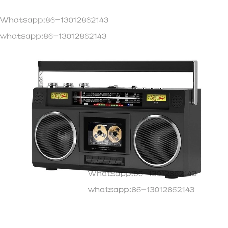 Vintage Tape Recorder Cassette Quad Speaker Stereo Old Man Student Bluetooth Full Band Radio