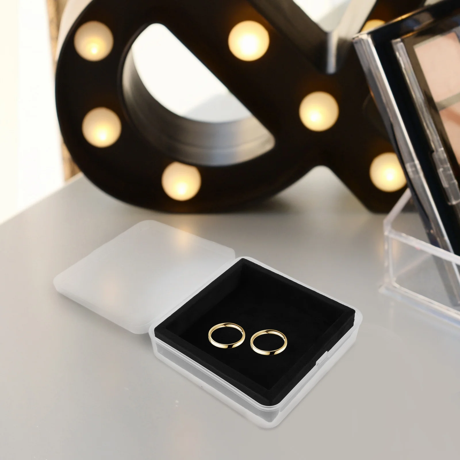 

1pcs Jewelry Jewelry Storage Organizer Box Lined Portable Organizer for Necklace Ring Bracelet Display Trays Home Travel Use