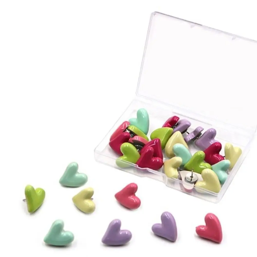 Portable 3D Irregular Heart Shape Pushpins Macaron Creative Thumb Tacks Easy Install DIY Colorful Push Pins Photo Wall Decor