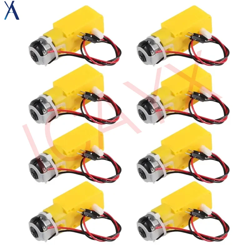 

4/8pcs TT Motor Dual DC 3-6V Gearbox Motor 200RPM Ratio 1:48 Shaft Motor with 2.54mm Wire for Arduino DIY Smart Car Robot