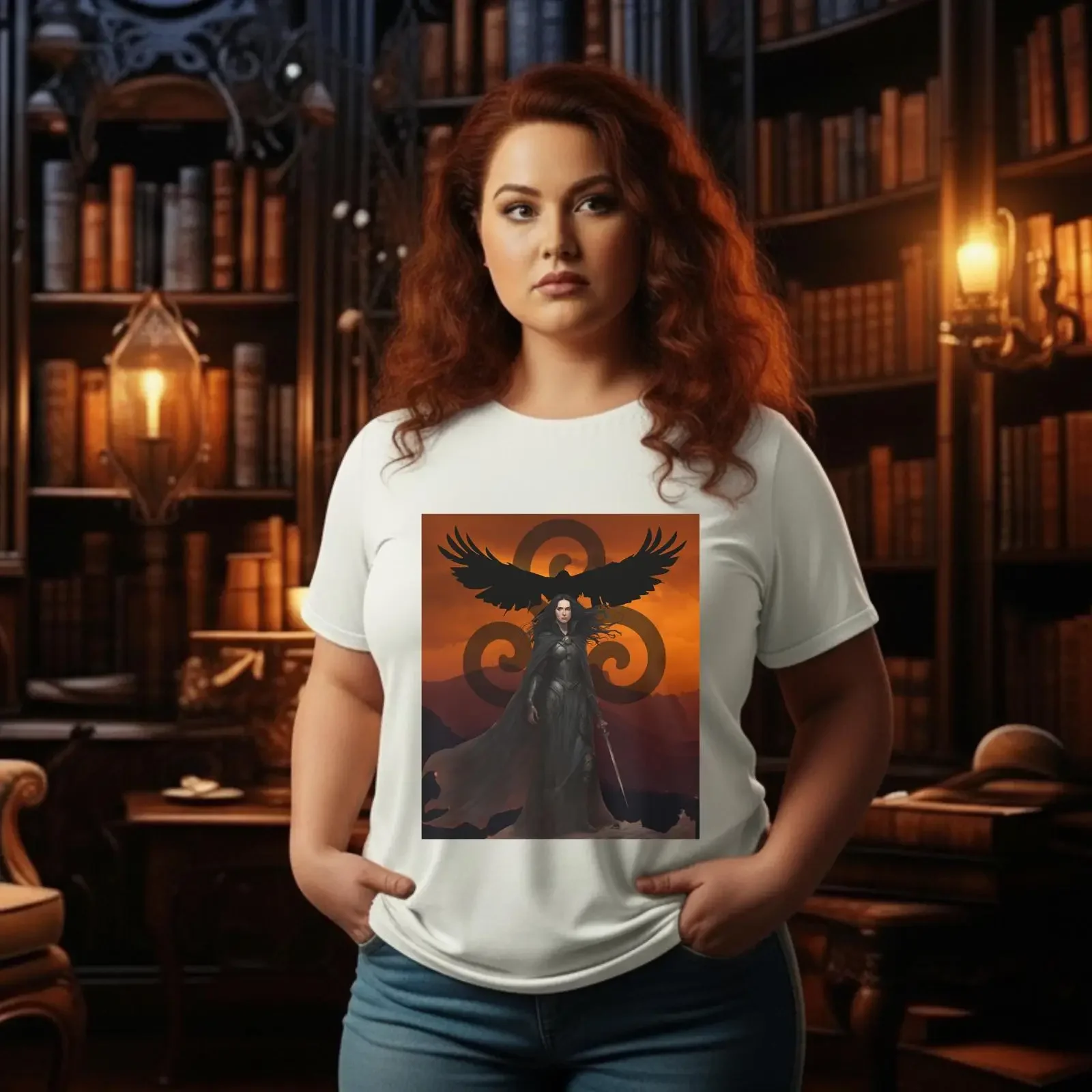 The Morrigan Irish Goddess T Shirt Pagan Wiccan Witch vintage Washed Top For Everyday Wear streetwear graphic Breathable Unisex