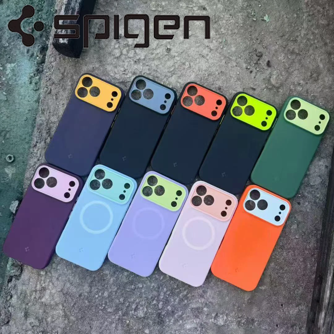 Funda Original Spigen para iPhone 17 Pro Max, 17 Pro, Funda Protectora de Goma Suave a Prueba de Golpes con Cobertura Total y Carcasa Magnética