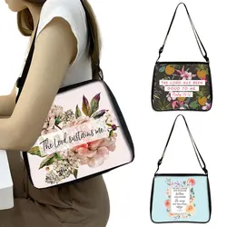 Christian Bible Verse torby na ramię on podtrzyma cię torebki damskie Casual Clutch Travel Bag religijny uchwyt torebki torby prezent