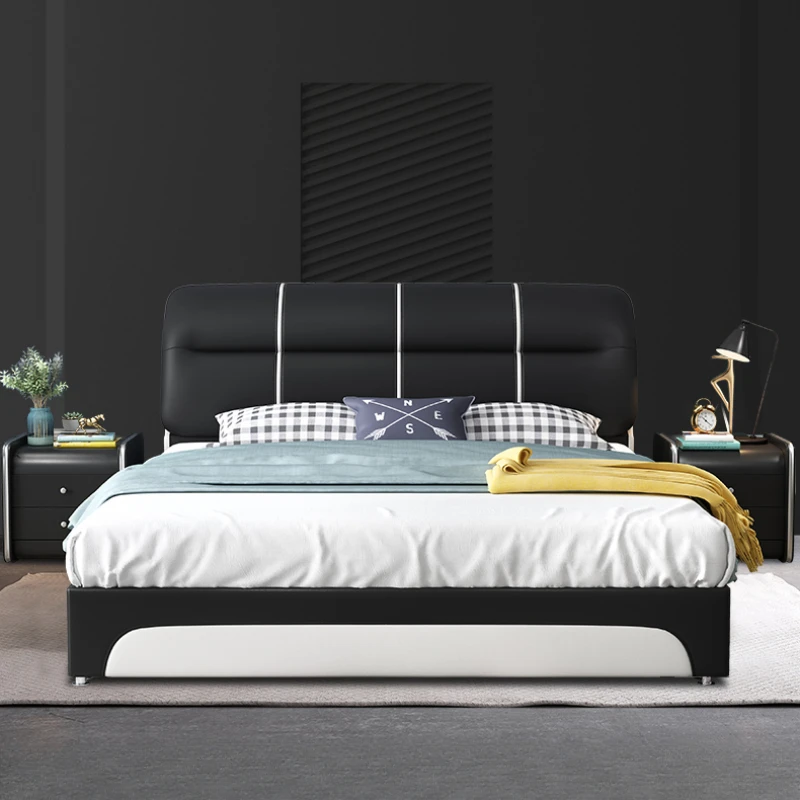 Luxury Queen Double Bed Nordic European PrettyKing Size Frame Double Bed Hotel Princess Letto Matrimoniale Bedroom Furniture