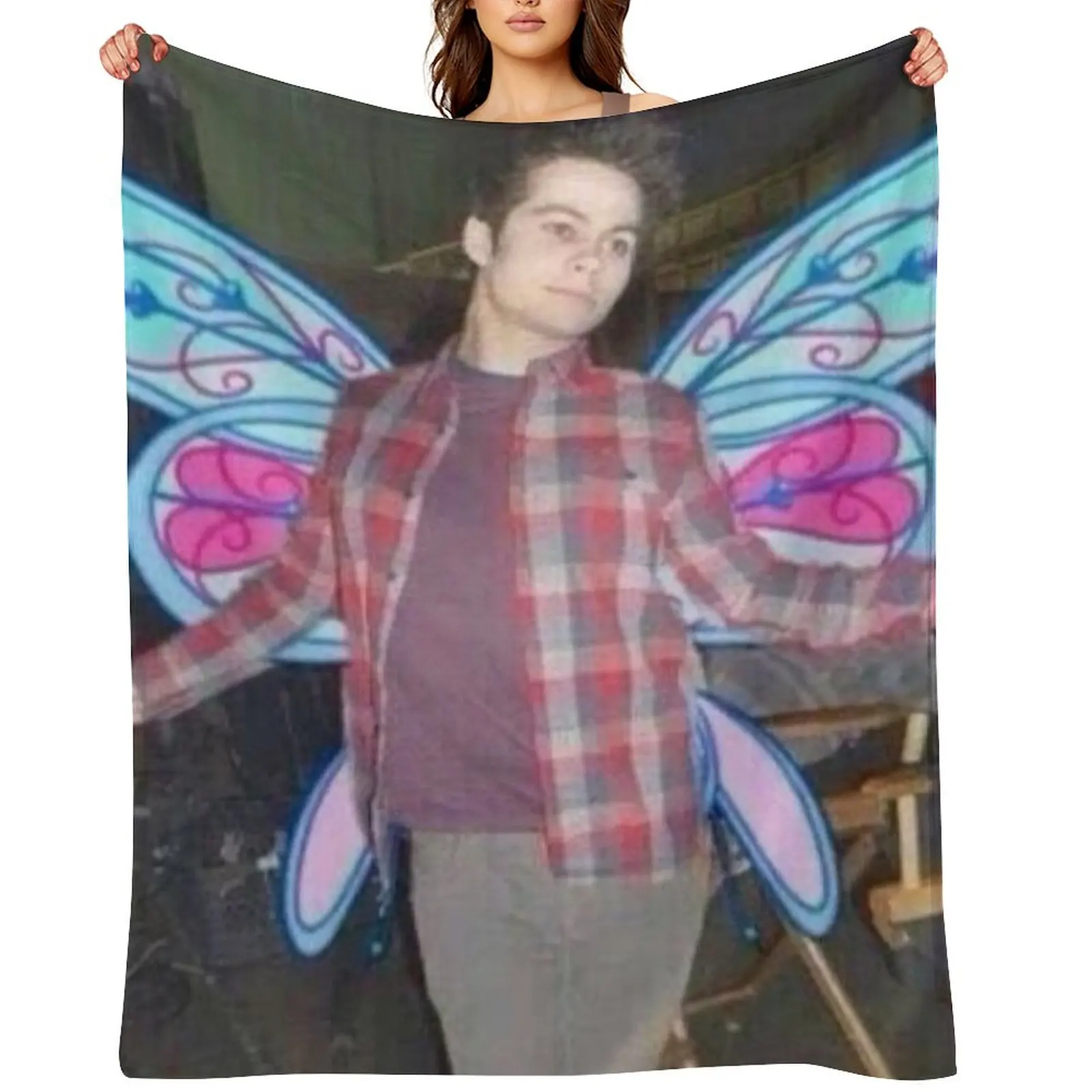 

Dylan O’brien a cute fairy3 Throw Blanket for winter Winter beds Thin Beach Blankets