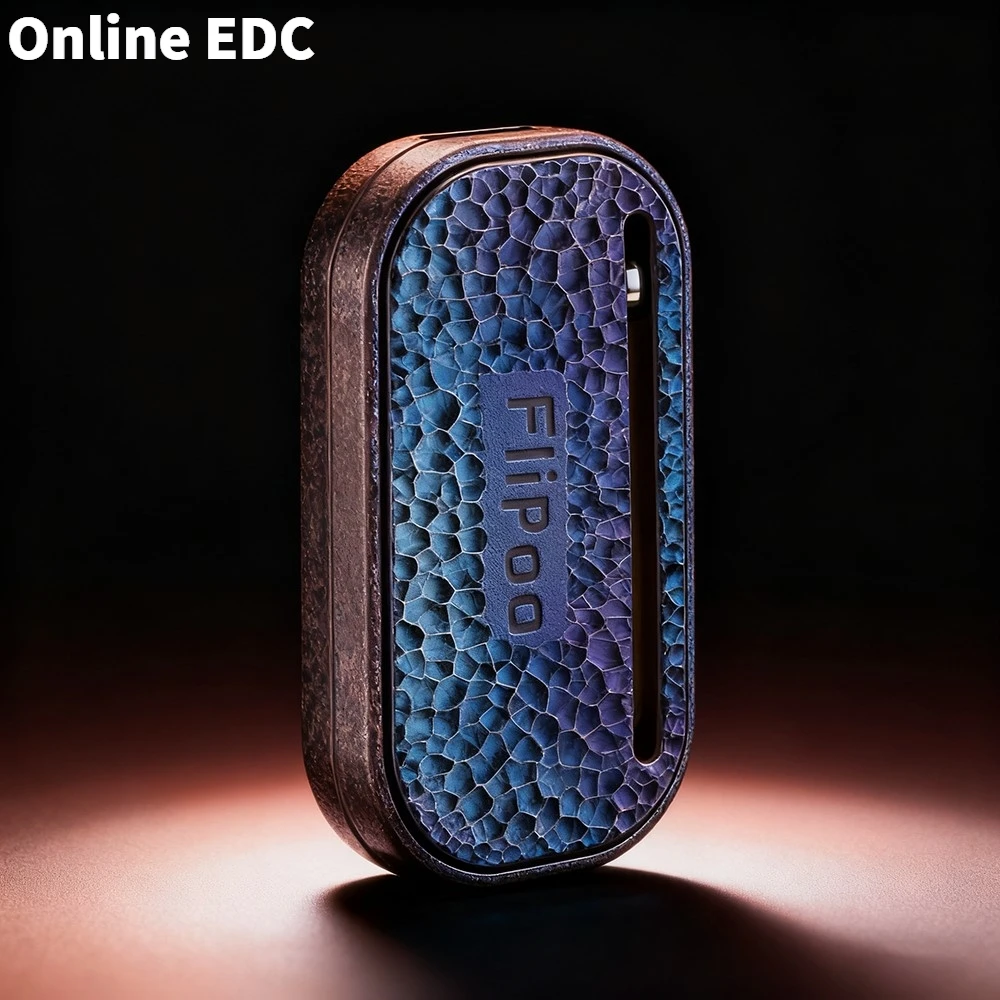 PEL EDC Flipoo Fidget Slider Stone Grain Stainless Steel Toy Adults Push Slider Hand Carved Original Anxiety Relief Gadget