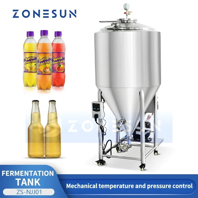 

ZONESUN ZS-NJJ01 Fermentation Tank Temperature Controlled Pressure Gauge Fermenter Alcohol Beer Making Production Equipment