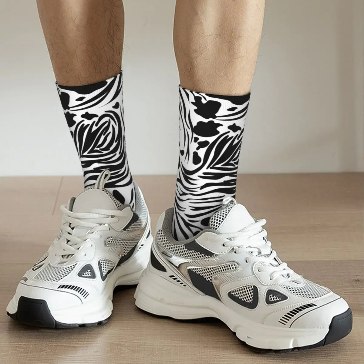 Colorful Cow Zebra Pattern Football Socks Middle Tube Socks for Unisex Breathable Cute Sock