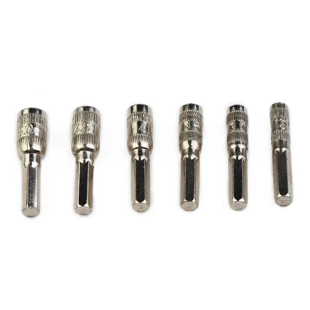 6 Point Hex Socket 6 In 1 Parts 6Points Replacement Accessories Silver Tone Bolts Socket Driver For Car Repairing