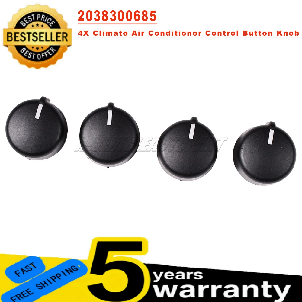 4 Uds perilla de botón de Control de aire acondicionado climático A2038300685 2038300685 para Mercedes Clase C W203 C320 C240 C230 accesorios de coche