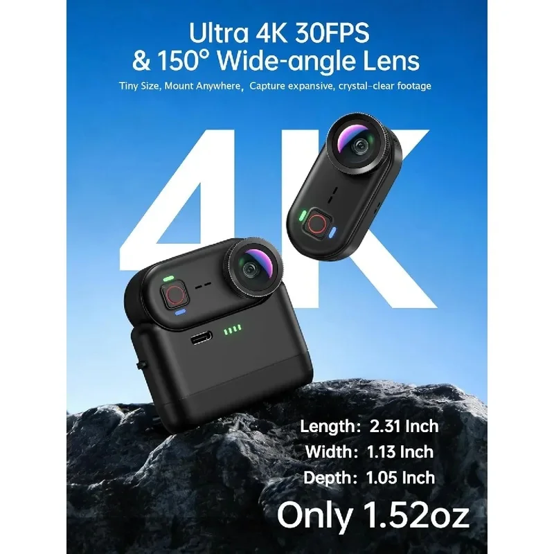 4kサムサイズウェアラブルボディカメラ｜マグネット式ミニアクションカメラ｜手振れ補正機能｜音声・動画録画｜携帯用ギフト対応