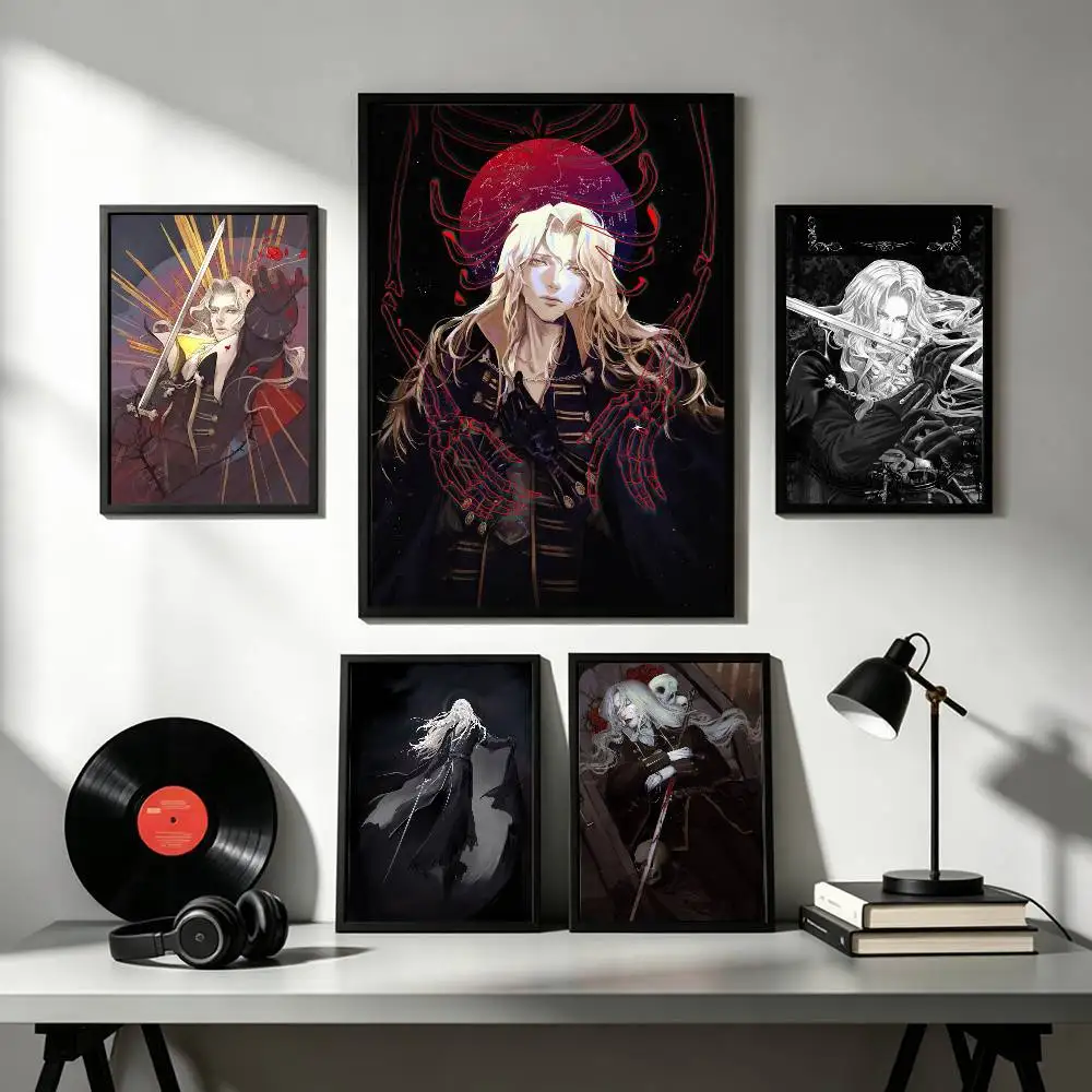 Game Castlevania Symphony of the night  Poster Waterproof Wall Art Sticker For Bar Living Room Vintage Decor High Quality Print