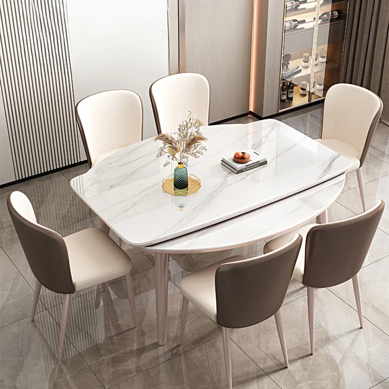 

Marble Kitchen Dining Room Sets Coffee Hallway Chairs Turntable Dining Room Sets Tables Tavolo E Sedie Pranzo Luxury Furniture