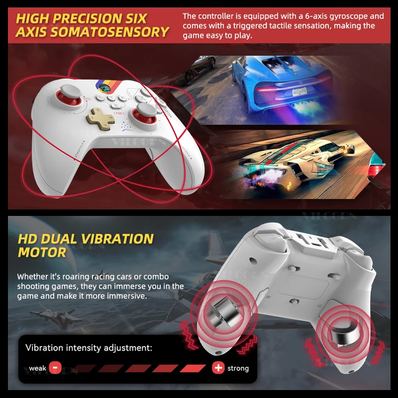 PC Game Controller FPS Gamepad with 800Hz Wired Return Rate For Android/ IOS/Switch With Hall Trigger Joystick