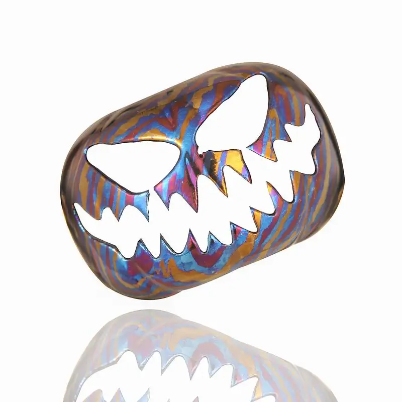 

1PC EDC Paracord Bead Titanium Alloy Halloween Pumpkin Man Knife Bead DIY Hand Chain Pendant Mobile Pendant