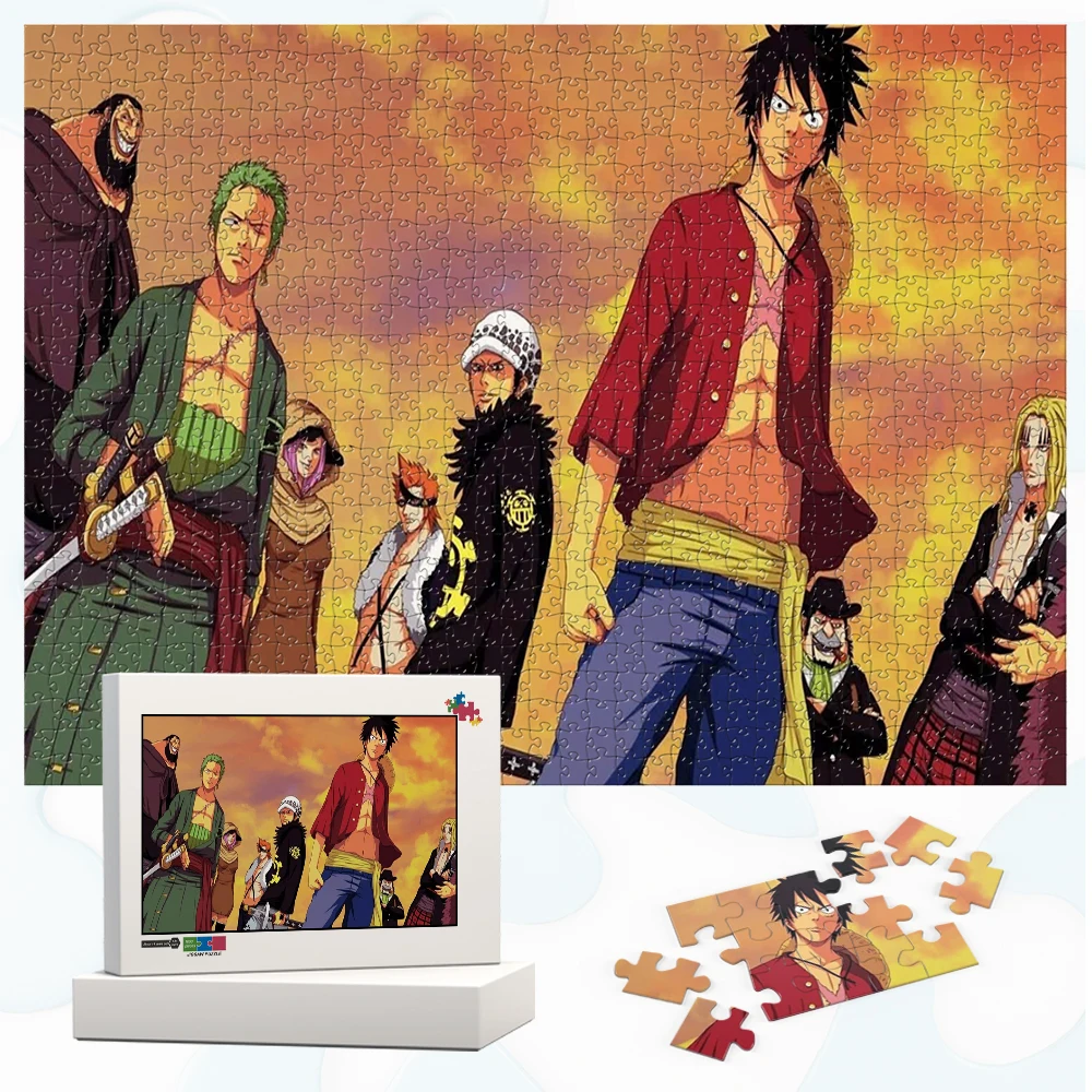 

Classic Japanese Anime Puzzle One Piece Luffy Zoro Cartoon Unique Design Wooden Jigsaw Puzzles 108/200/300/500/1000/1500 Pieces