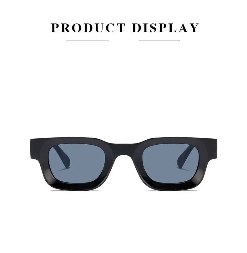 Kleine Sonnenbrille, rechteckig, dicker Rahmen, quadratische Sonnenbrille, Herren, Schwarz, Blau, Damen-Sonnenschutz, Uv400, Unisex – Detail 8