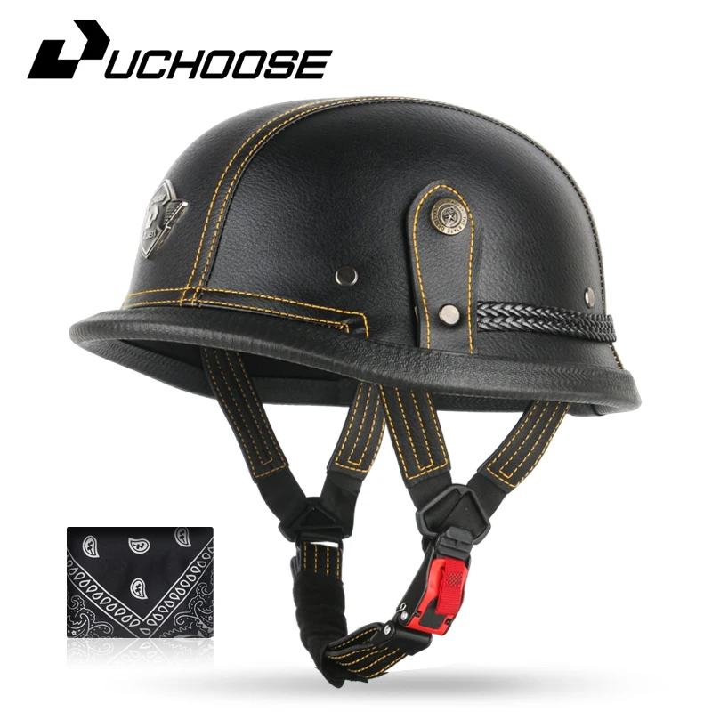 

Ретро мотоциклетный полушлем, модный защитный шлем для скутера, весна-лето Capacetes De Moto