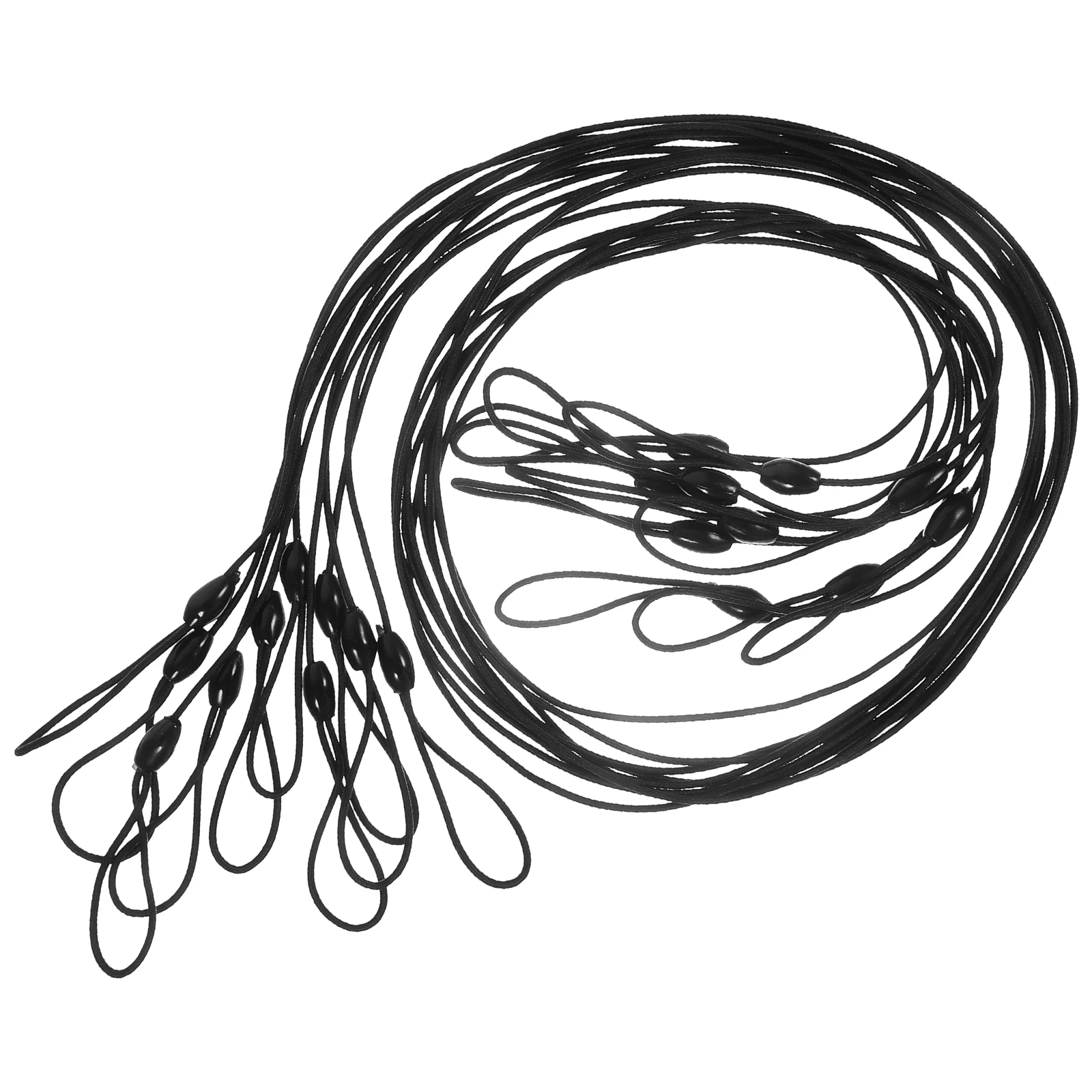 

10pcs Anti Lost Rope Elastic Stylus Lanyard Wristband Black Plastic Replacement for Pen Leash Touchscreen Strap