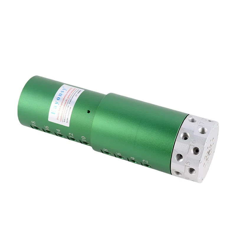 

18-Port Pneumatic Rotary Union G1/8" Ports for 6-8mm Tubing, 1MPa, 360° Rotation slip Ring by Eayonsy
