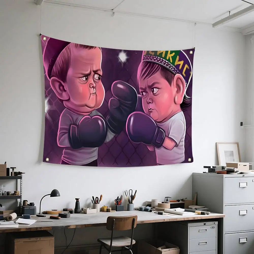 لافتات علم Hasbulla لمشاهير الإنترنت الروسية، جراج السيارة، نسيج العلم، المرآب، ديكور خارجي لغرفة النوم #5