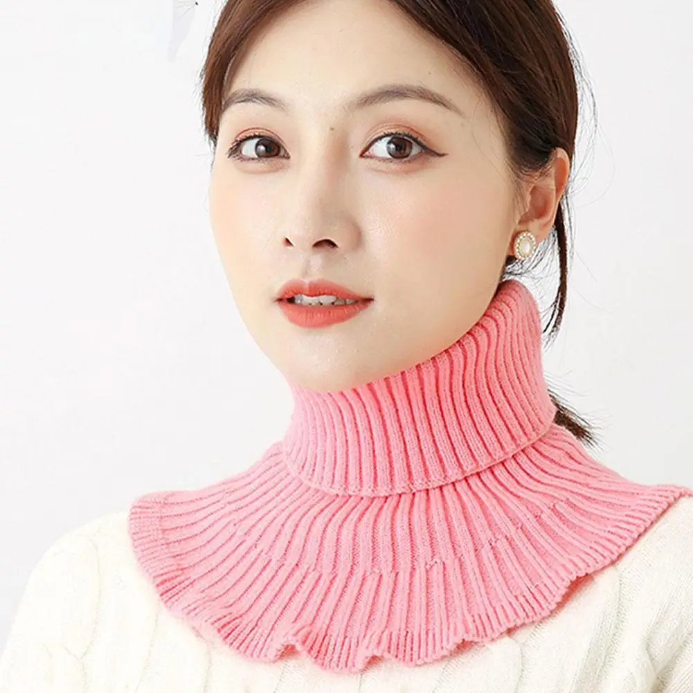 مرونة محبوك الياقات الرقبة محبوك الصوف كاذبة طوق وشاح للرقبة بلون الياقات الصوفية الحلي موضة النساء طوق وهمية