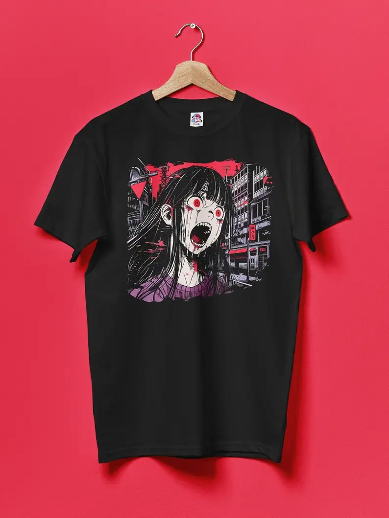 Despair Anime T-shirt Unisex Manga Japanese Manga Horror Shirt Grunge Japanese street wearAlt clothing Goth |