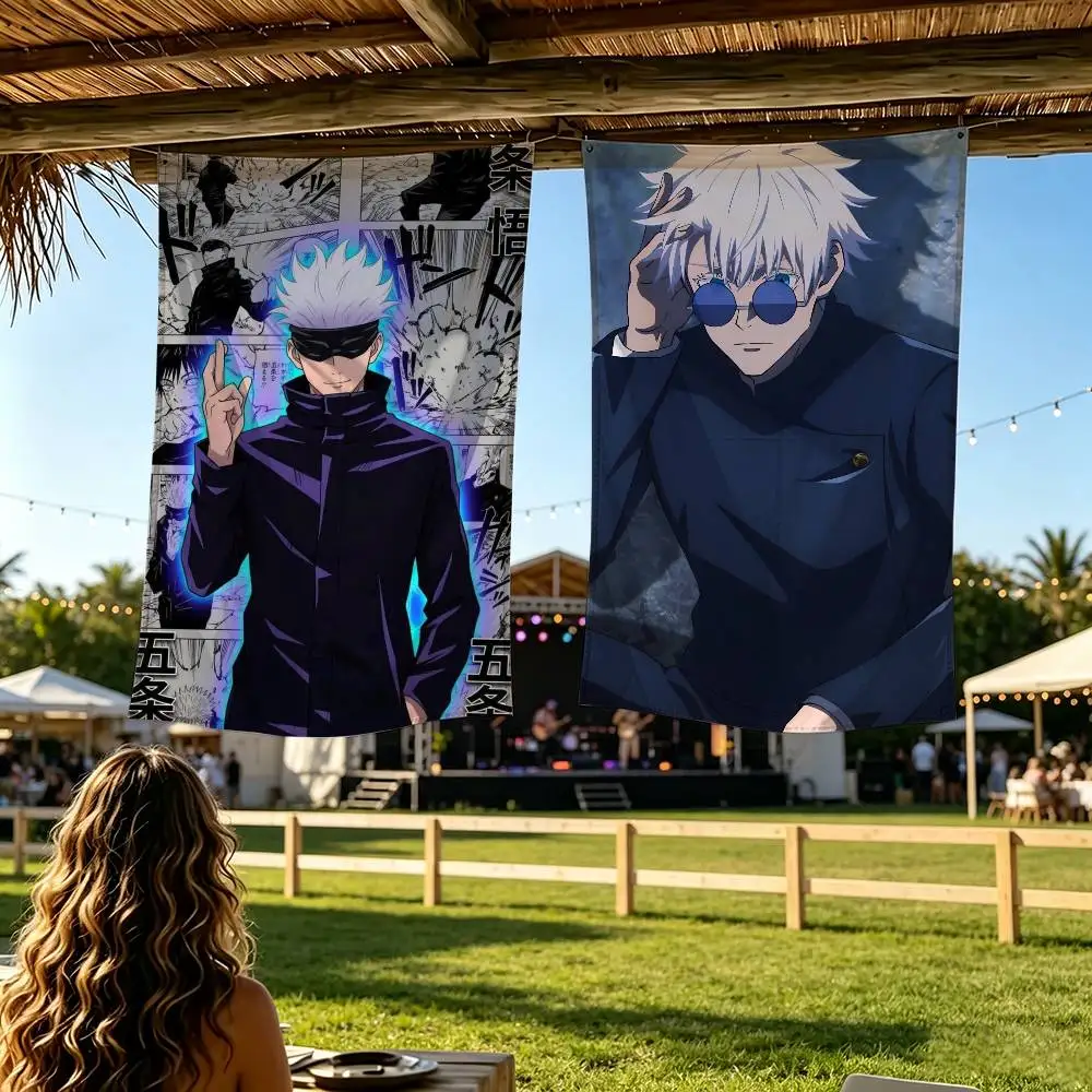 S-Satoru G-Gojo J-Jujutsu K-Kaisen Flag Digital Printing Banner for Garage Wall Out Door Decoration