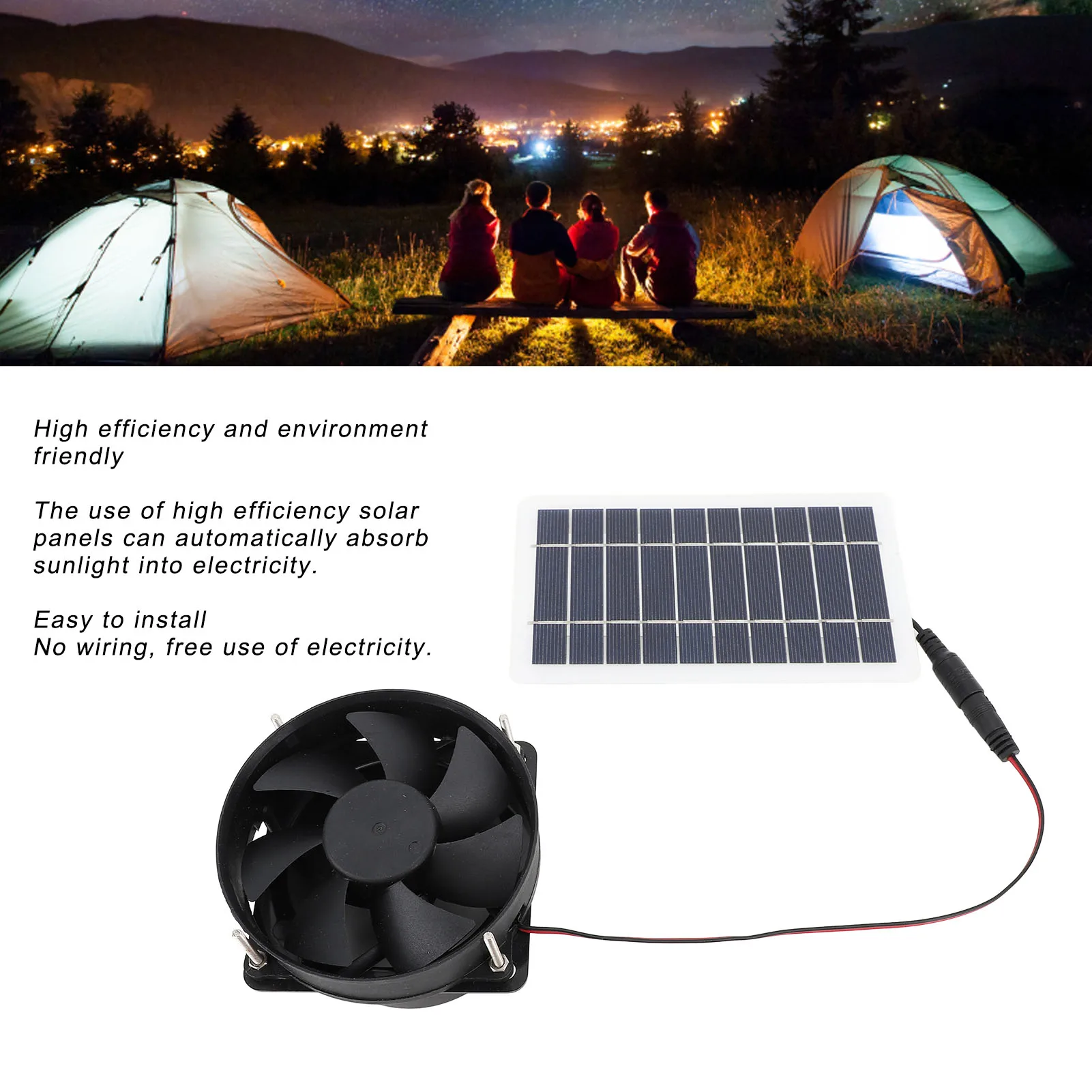 

‌10W Solar Exhaust Fan Kit - Monocrystalline Silent Outdoor Fan for Greenhouse/Pet Houses
