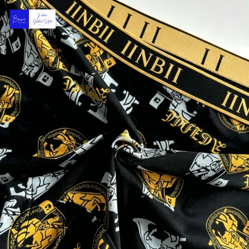 Men's Luxury Baroque Print Boxer Briefs Sexy Antibacterial Breathable Retro Style Underwear Shorts Boys Thin Flat Corner Panties image 5