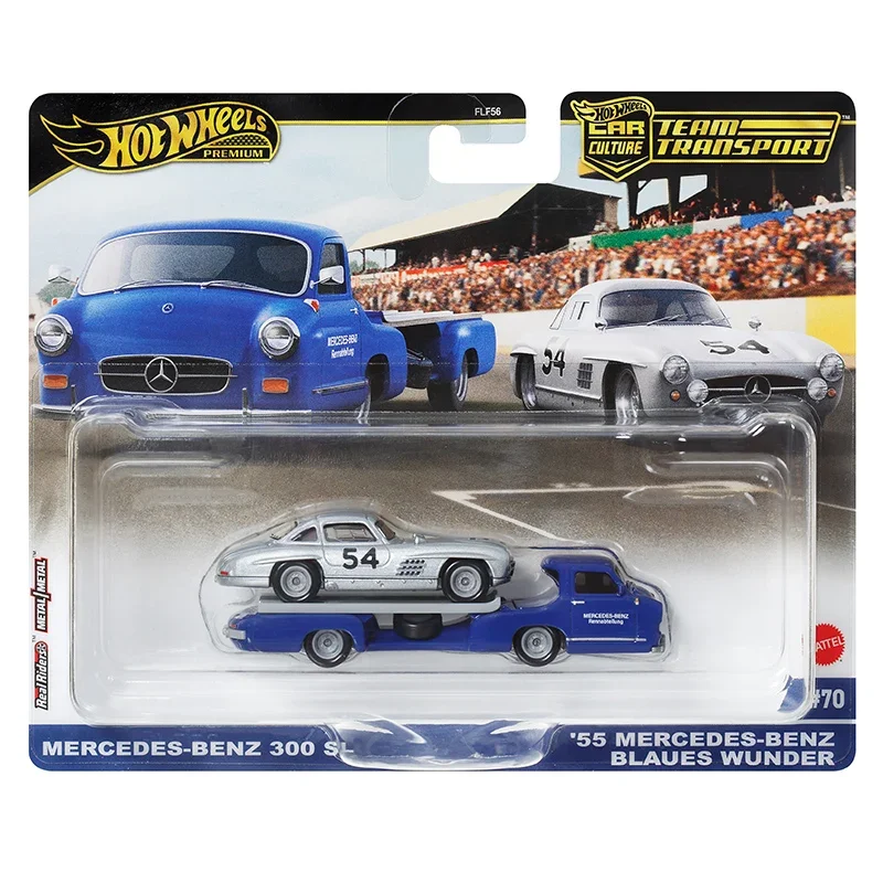 Original Hot Wheels Car Culture 2024 Team Transport Series Car Model Alloy Mercedes Benz C9 Nissan Chevrolet Car Boy Toys Gift