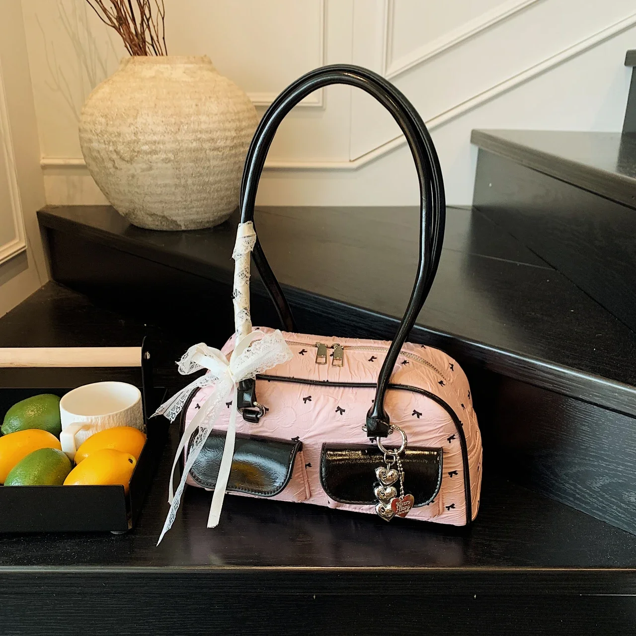 

Small Double Pockets Shoulder Bags for Women 2025 New Fashion Trend Designer Underarm Bag Female Printing Handbags and Purses