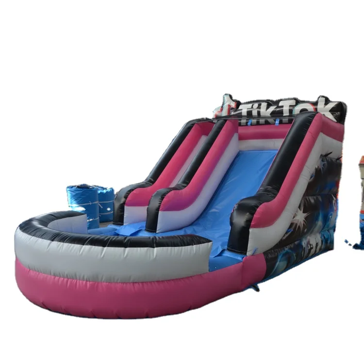 

TikTok slide Large outdoor inflatable toy water slide Inflatable for commercial event promotion inflatable water slide with pool