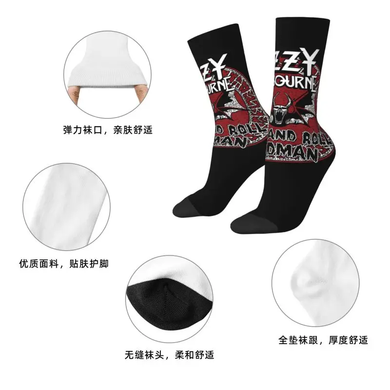 Ozzy Osbourne British Rock Heavy Metal Singer Dress Socks Men's Women's Warm Fashion Novelty Crew Socks