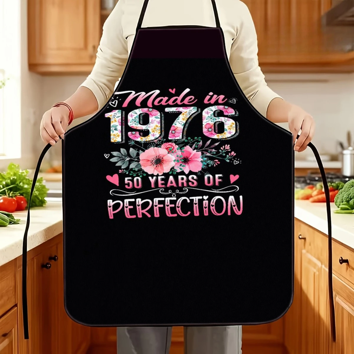 1pc 1976 Commemorative Print Apron, Unisex, Dual-Use Apron for Cleaning & Cooking