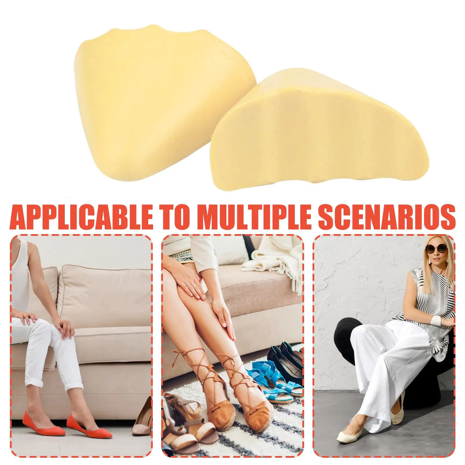 1 Pair Soft PU Foam Toe Protector Fillers Shoe Inserts Toe Cushion For Boots, Flat Shoes, Loafers, High Heels, Leather Shoes