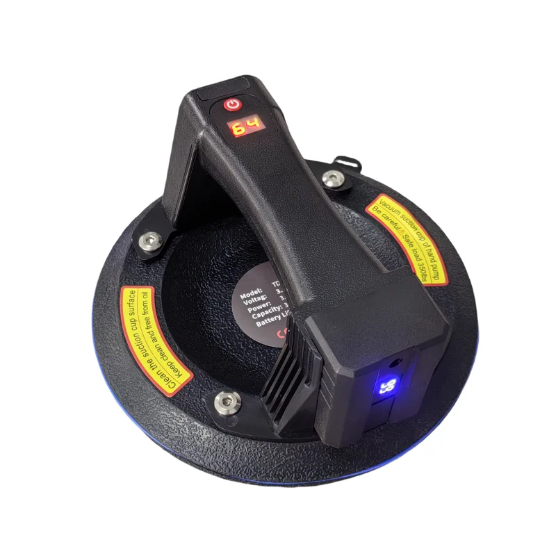 

8 Inch Battery Operated Vacuum Suction Cup Lifter 160kgs Load Digital Display Auto Start Stop for Glass Granite Tile Tools