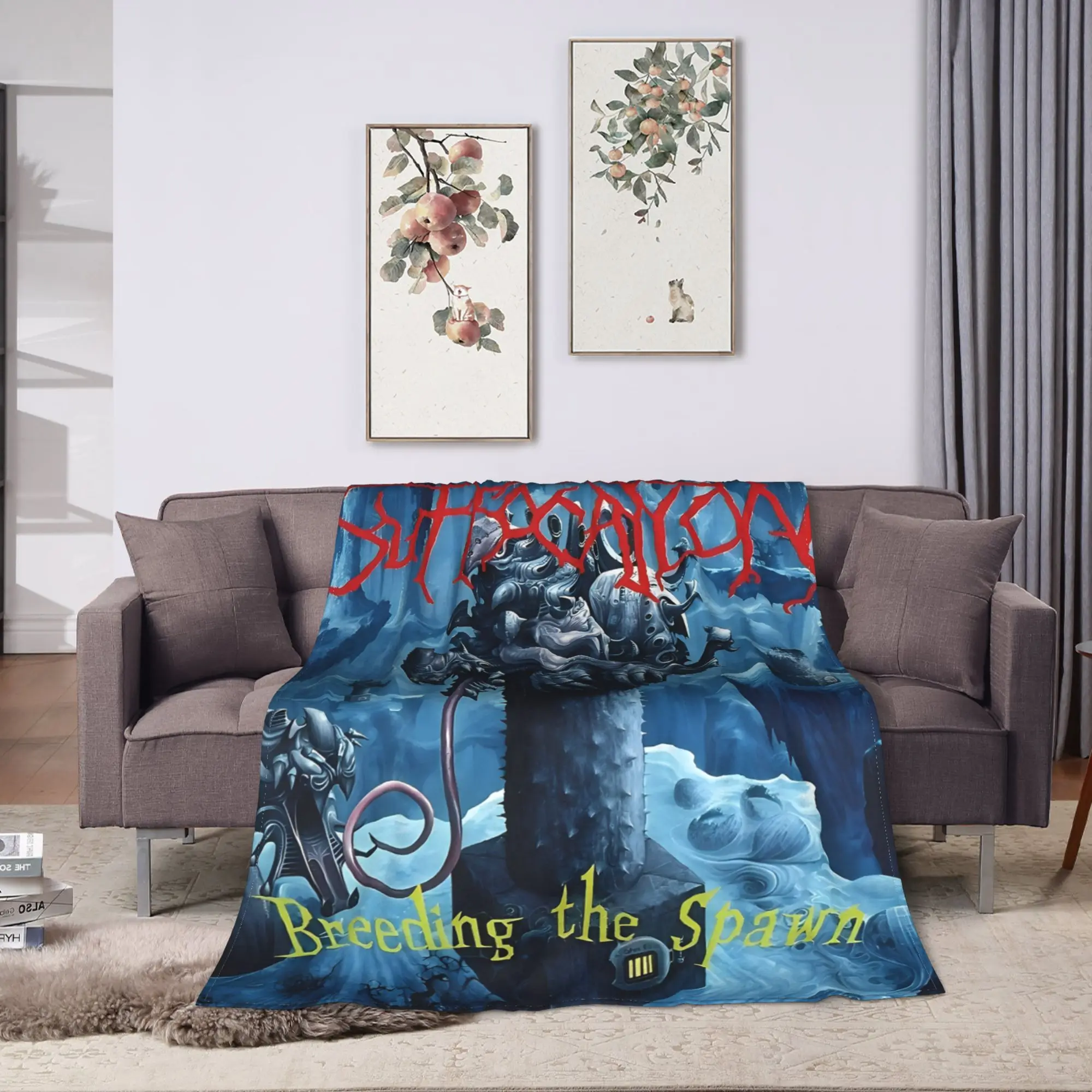 BREEDING THE SPAWN Suffocations Blankets  Picnic Flannel Bedding Throws For Couch Chair Soft Customized Quality Bedspread