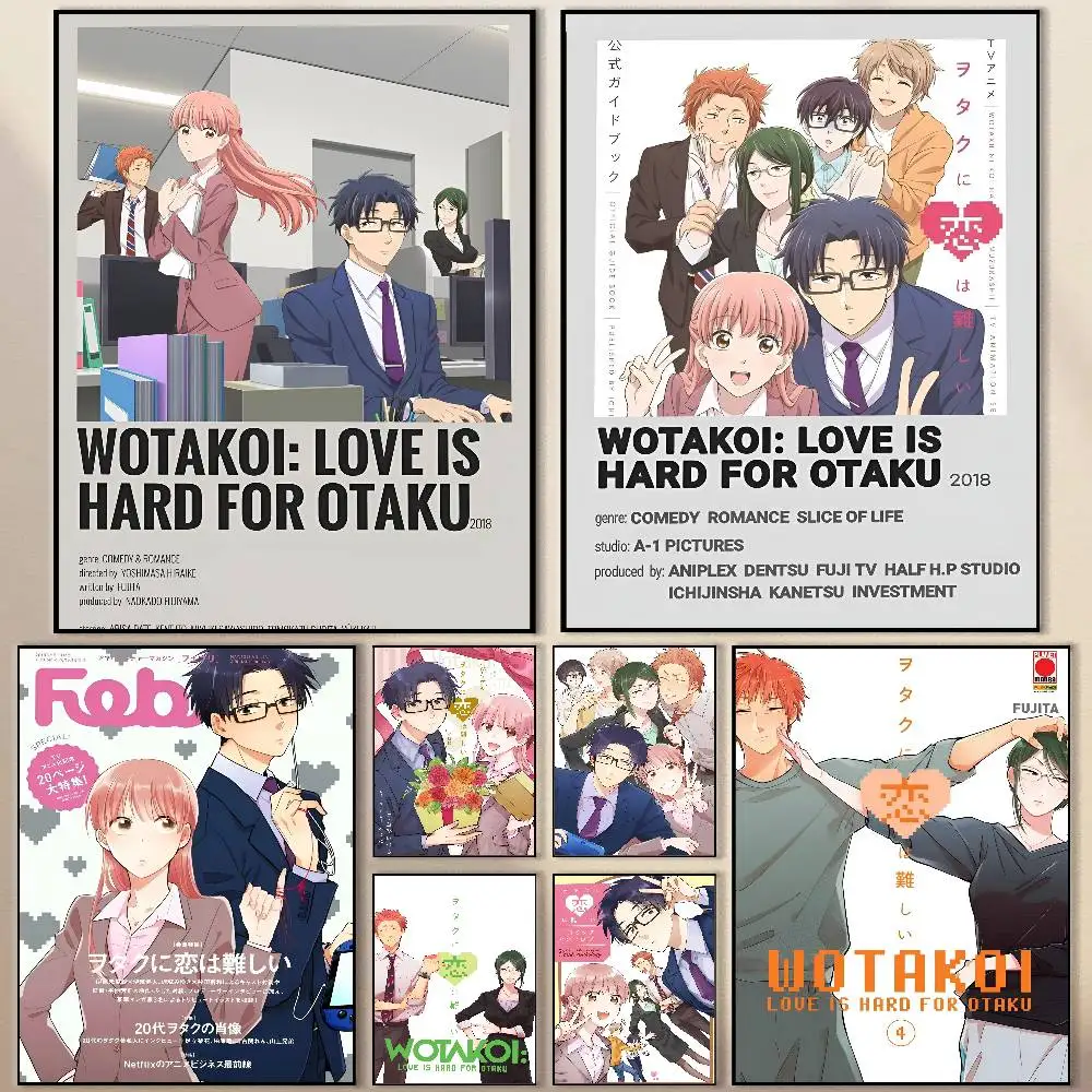 

Romantic Anime W-WotakoiS Poster Modern Waterproof HD Wall Art Decal Self-Adhesive Aesthetic Decor for Home Living Room Bedroom