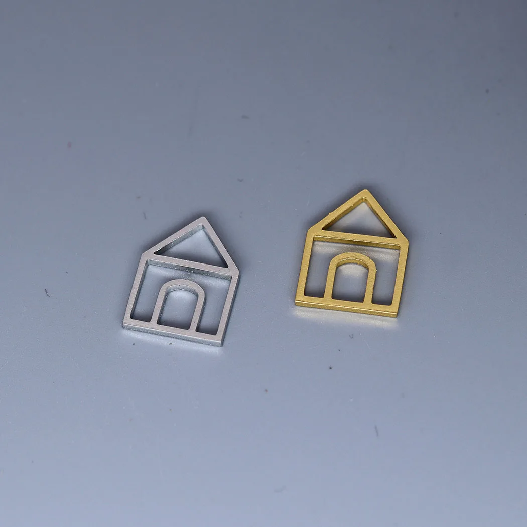 5pcs/lot Minimalist Little House Charm Pendant For Necklace Bracelets Jewelry Crafts Making Handmade Stainless Steel Charm