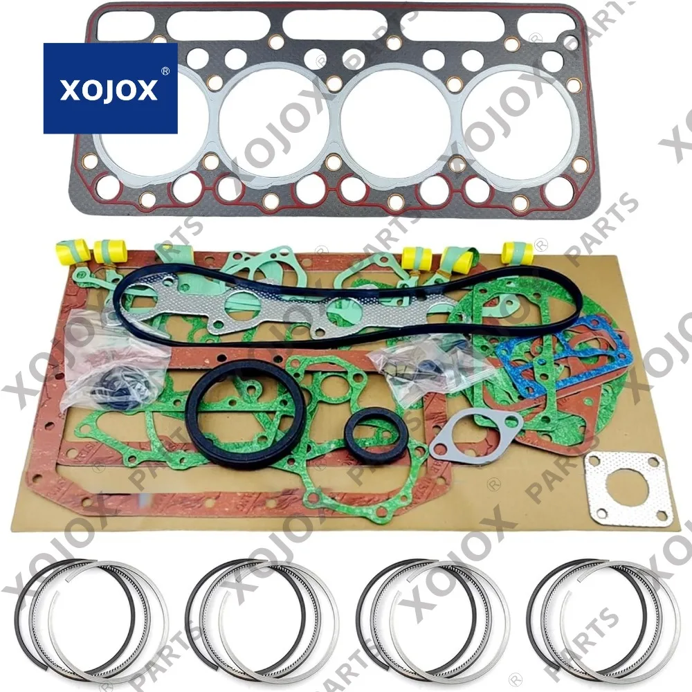 

Полный комплект прокладок XOJOX V1902 + поршневые кольца для двигателя Kubota V1902 V1902-DI V1902BH KX101 KX151 экскаватор L3350HDT L2850DT L2850