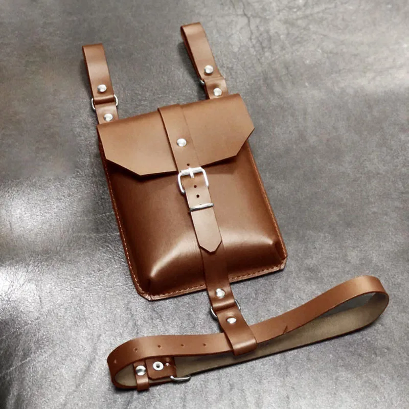 Steampunk Leg Harness Belt Bag Fanny Pack Leather Phone Wallet Holster Gothic Garter For Men Women LARP Knight Pouch Drop Thigh
