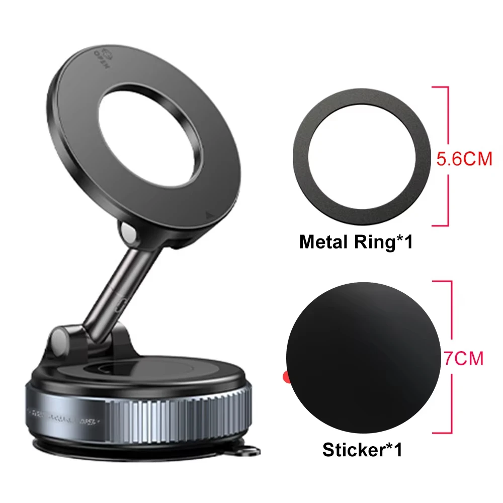 Car Mount Vacuum Magnetic Holder Strong Suction Rotate 360° Navigation Vehicular Holder Foldable Universal Stand For Cell Phone